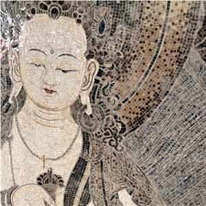 Handmade Stone Buddha Mosaic Art For Home Wall