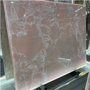 High Quality Light Pink Onyx Slabs Tiles For Wall Covering