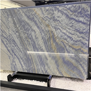 Luxury Azul Macaubas Quartzite Slabs For Background Wall