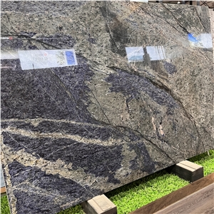 Luxury Exotic Stone Azul Bahia Granite Slabs For Wall Design