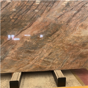Luxury Exuberant Brown Quartzite Slabs For Background Wall