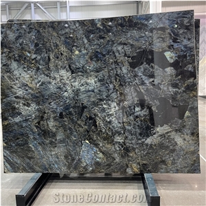 Luxury Natural Labradorite Blue Granite Slabs For Wall Floor