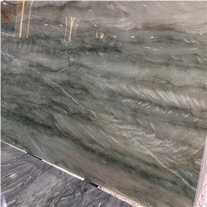 Luxury Pampers Green Quartzite Slab For Interior Wall Design