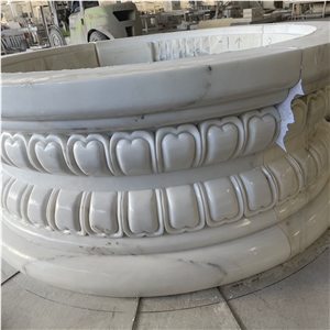 Modern Design Hand Carved White Marble Column Base For Sale
