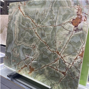 Natural Dark Green Onyx Slabs For Hotel Floor And Wall Decor