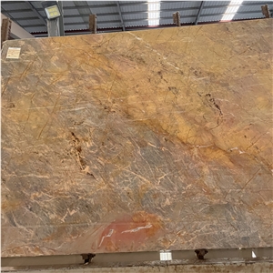 Natural Golden Rose Marble Slabs Wall Tiles For Home