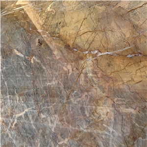 Natural Golden Rose Marble Slabs Wall Tiles For Home