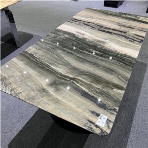 Natural Stone Rectangular Dining Table For Villa Decoration