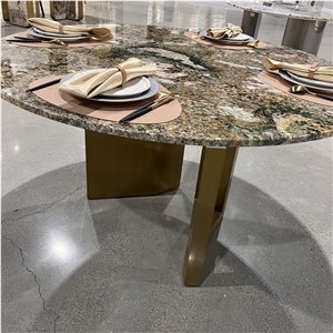 New Design Natural Shangri-La Granite Dining Table For Sale