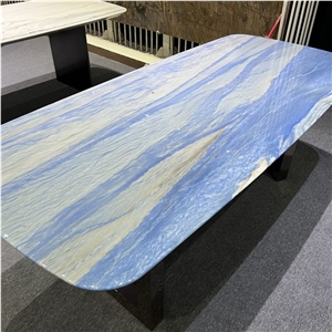 Rectangle Azul Macaubas Quartzite Table Top Home Furniture