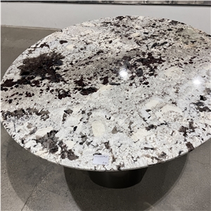 Round Snow Mountain Granite Dining Table For Home And Hotel