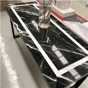 Veria Green Marble Table Tops Dining Table For Home Design
