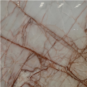 Wholesale Price Natural Red Line White Jade Marble Slab Tile