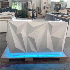 Artificial Stone Modern Salon Reception Desk