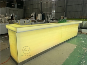 Translucent Artificial Marble Stone Custom Bar Counter