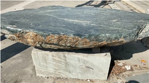 Landscaping Outdoor Green Marble Cafe Table Stone Furniture