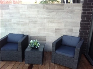 White Wood Wall Cladding Marble Wood Grain Exterior Wall Tile