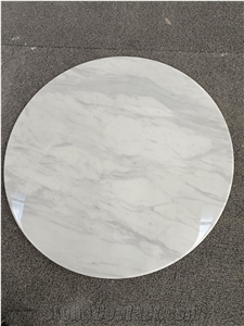 Volakas White Marble Round Table Tops Polished/Glazzed