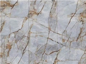 12Mm Marble Look Sintered Stone Slab With Gold Vein