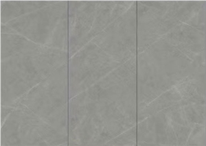 12Mm Polished Mid Grey Sintered Stone Slab Tiles