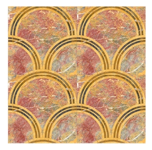 China Van Gogh Emperor Red Yellow Marble Polished Floor Patterns
