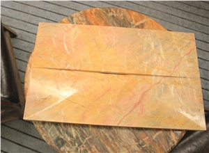 China Van Gogh Emperor Red Yellow Marble Teaboard Table