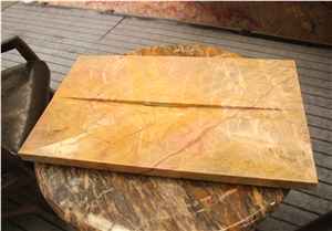 China Van Gogh Emperor Red Yellow Marble Teaboard Table