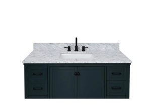 49In Bianco Carrara White Marble Vanity Top With Basin