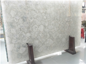 WHITE CRYSTAL QUARTZ Semiprecious Stone Slabs