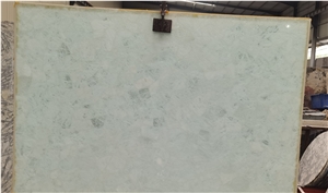 White Quartz Crystal Semiprecious Stone Slab, Gemstone Slab