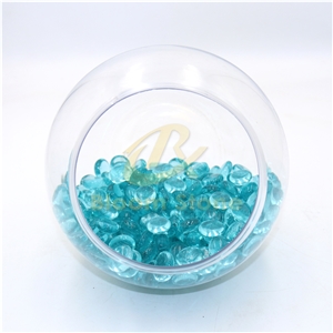 17-19Mm Aqua Blue Flat Glass Gems