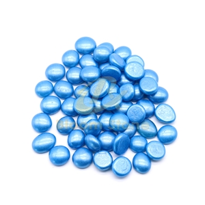 17-19Mm Blue Spray Colored Glass Beads Flat Glass Beads