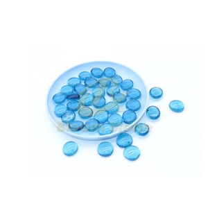 Blue Color 17-19Mm Blue Flat Glass Marbles Premium Flat Gems