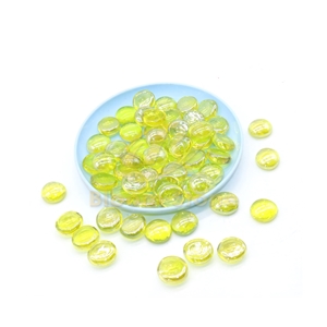 Yellow Color 17-19Mm Flat Glass Marbles Premium Flat Gems