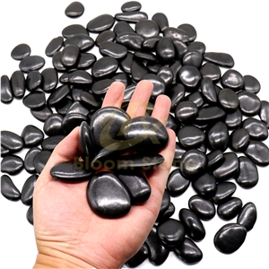 Black High Polished Pebble Stone For Decoration