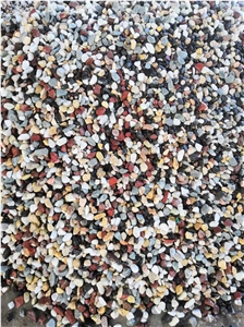 Mixed Color Tumbled Gravel For Landscaping