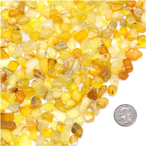 Yellow Natural Polished Agate Stone For Fish Tank Gravel