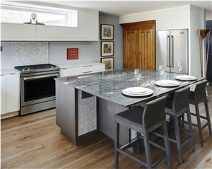 2Cm Titanium Granite Polished Edge: Eased Kitchen Island Top