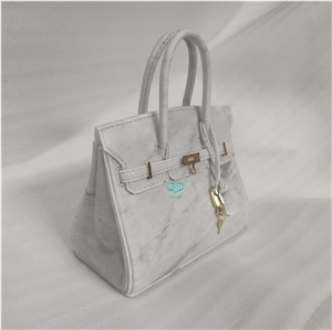 China White Marble Bag Stone Bags Stone Crafts Marble Gifts