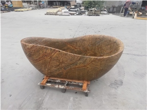 Rain Forest Brown Marble Free Standing Bathtubs