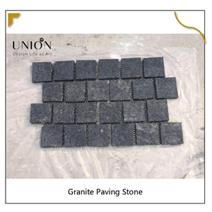 UNION DECO Black Cube Stone Granite Cobble Stone Pavement