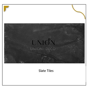 UNION DECO Black Slate Tile Natural Split Face Slate Paving