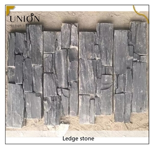 UNION DECO Black Slate Wall Decorative Stone Cladding Stone