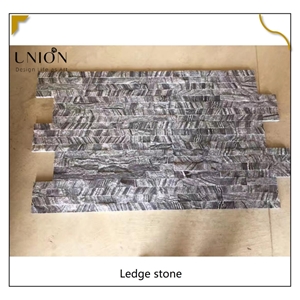 UNION DECO Black Wooden Marble Ledge Stone 15X60cm Panel