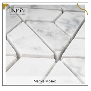 UNION DECO Carrara Marble Honeycomb Mosaic Floor Wall Tile