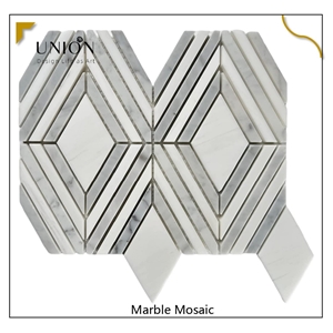 UNION DECO Carrara Marble Mosaic Classic Backsplash Mosaic