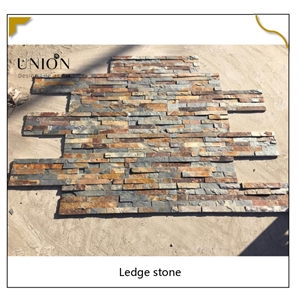 UNION DECO Multicolor Slate Corner Interior Wall Decoration