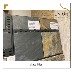 UNION DECO Natural Black Slate Tile Floor Tile For Wholesale
