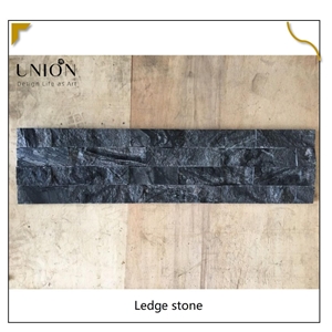 UNION DECO Natural Black Wooden Ledge Stone Panel Veneer