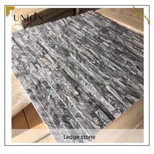 UNION DECO Natural Black Wooden Ledge Stone Panel Veneer